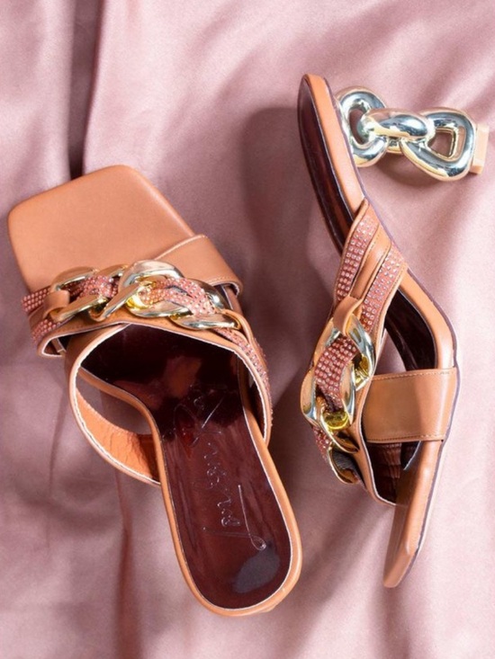 London Rag metallic Chain-Link Heels - Picture 2 of 5